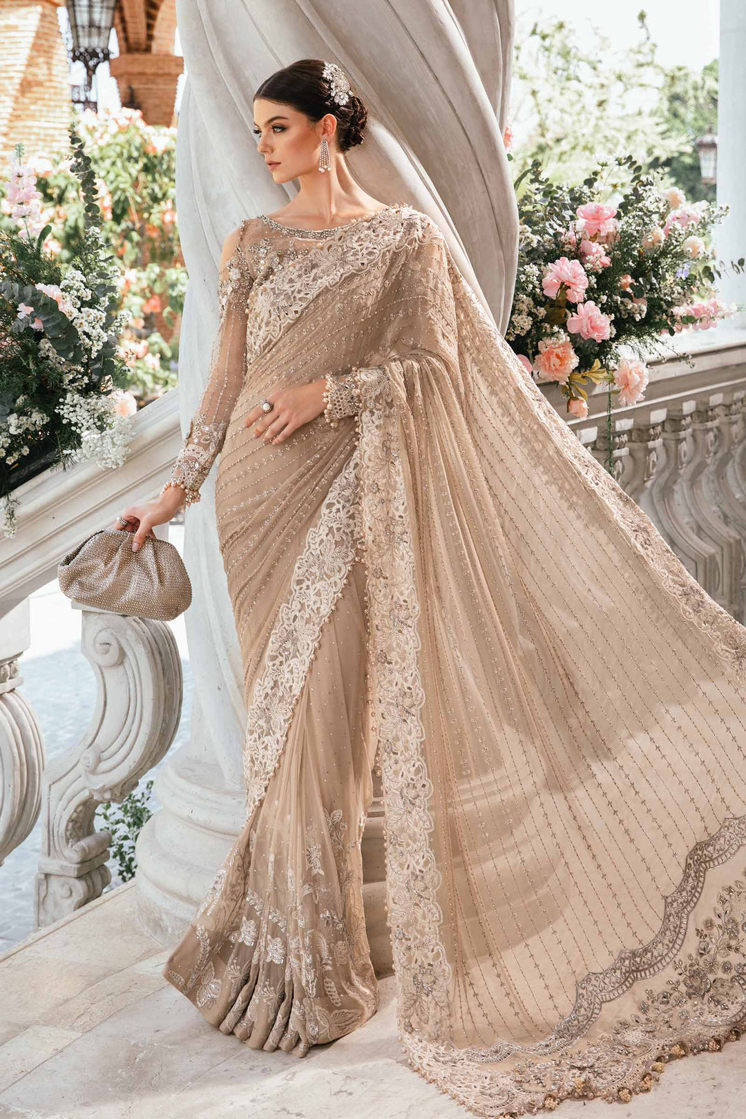 Maria B Embroidered Saree | BD-2801