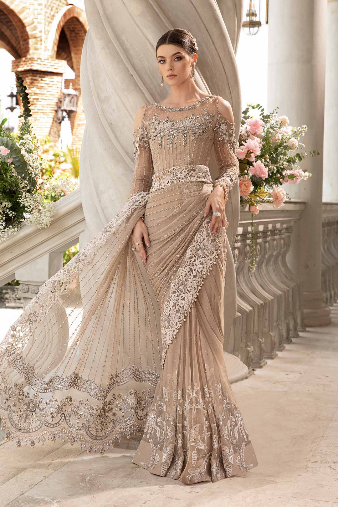 Maria B Embroidered Saree | BD-2801